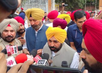 CM Mann arrives at Masjid Idgah on eid-ul-fitr
