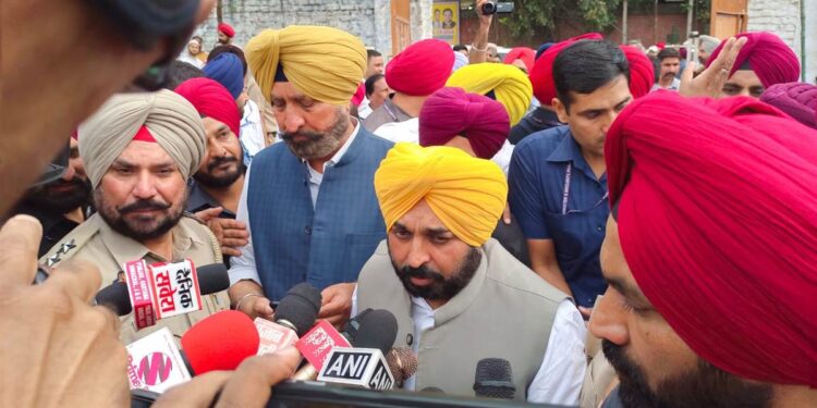CM Mann arrives at Masjid Idgah on eid-ul-fitr