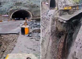 Road connecting two tunnels on Jammu-Srinagar highway washes away in landslides