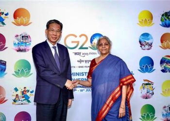 Union Finance Minister Nirmala Sitharaman meets Chinese counterpart