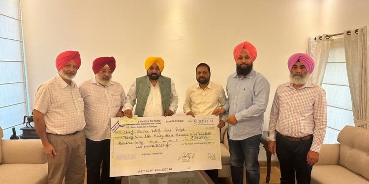 Co-operative Bank Employees contributes Rs 39.33 lakh in CM’s Relief fund