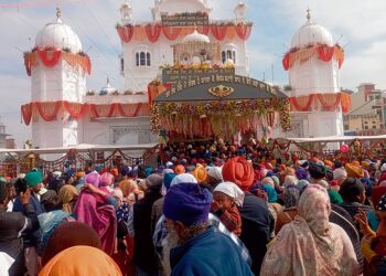 On the second day of Shaheedi Jor Mela, a large number of sangat salutations