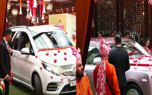 ‘Baraatis’ depart for the wedding venue of Anant and Radhika.