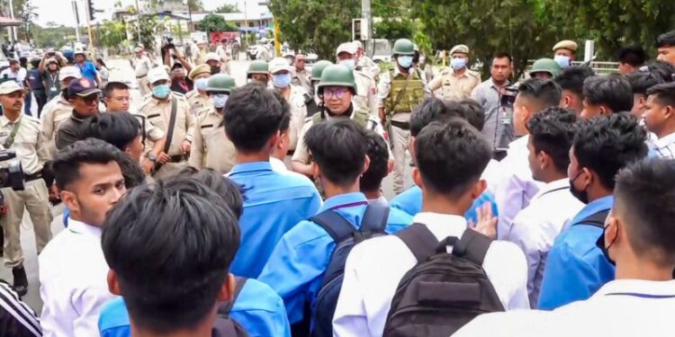 Clashes between students and police escalate in Manipur.