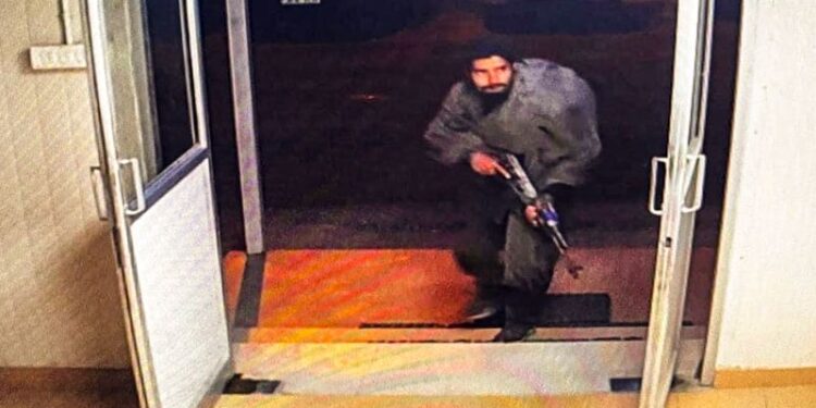 CCTV footage from the Gagangir attack site shows a captured terrorist.