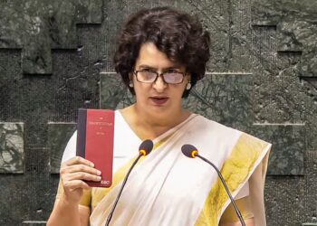 The Lok Sabha session was interrupted by chaos from the Opposition after Priyanka took her oath as MP for Wayanad.