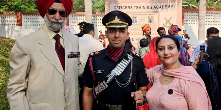 GURDASPUR’S MADHAV COMMISSIONED INTO ARTILLERY REGIMENT OF  INDIAN ARMY AS LIEUTENANT