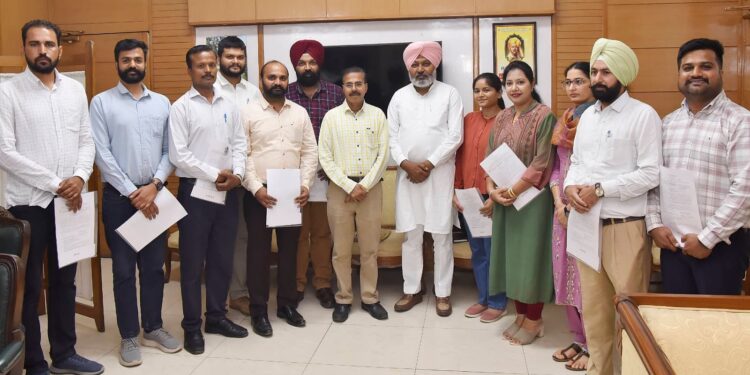 FINANCE MINISTER HARPAL SINGH CHEEMA HANDS OVER APPOINTMENT LETTERS TO 11 NEWLY APPOINTED SECTION OFFICERS