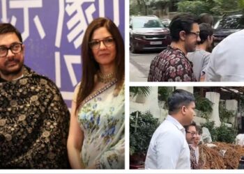 Aamir Khan was seen enjoying a lunch date in Mumbai with his girlfriend Gauri Spratt and their son Azad.