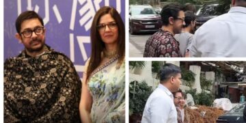 Aamir Khan was seen enjoying a lunch date in Mumbai with his girlfriend Gauri Spratt and their son Azad.