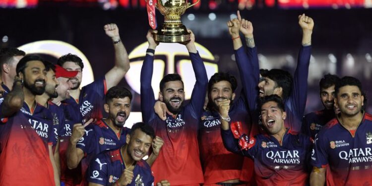 RCB secures victory over Punjab Kings to claim the IPL trophy.