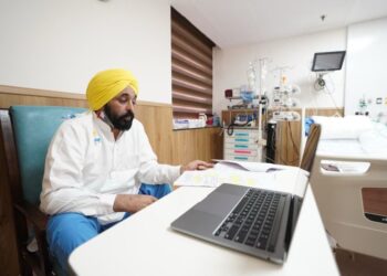 Punjab Chief Minister Bhagwant Mann participated in a Cabinet meeting while hospitalized.