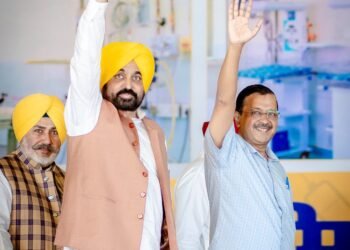 भगवंत सिंह मान और अरविन्द केजरीवाल की रैली के दौरान पटियाला में दिखा भारी जन सैलाब