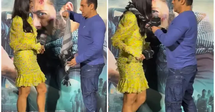 Salman Khan ने Katrina Kaif को पहनाया अपना स्कार्फ