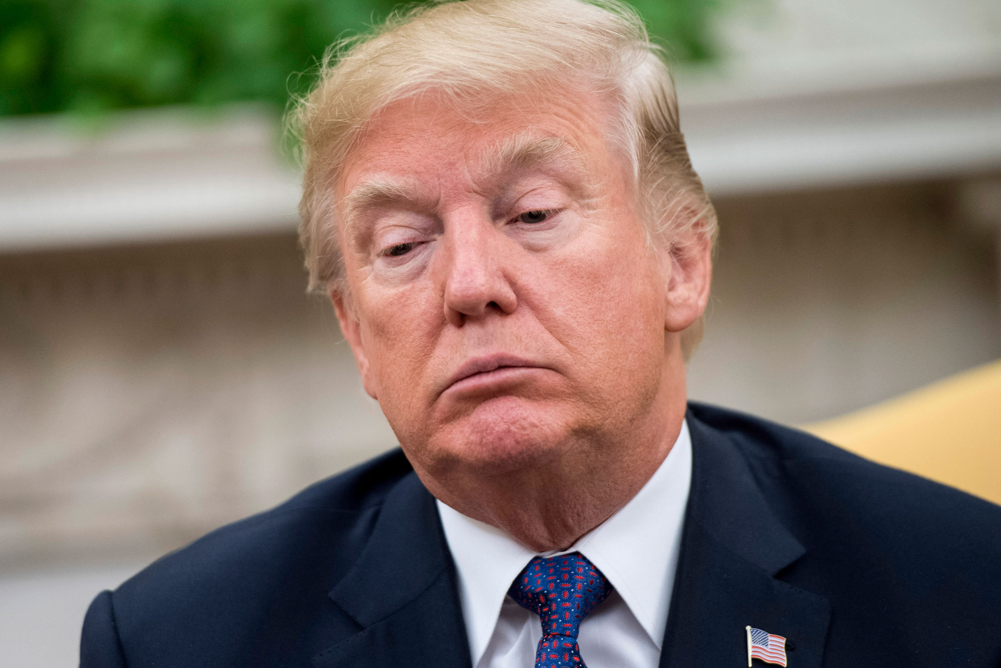 विरोध में आए लोगों ने कहा, ट्रंप झूठे हैं…