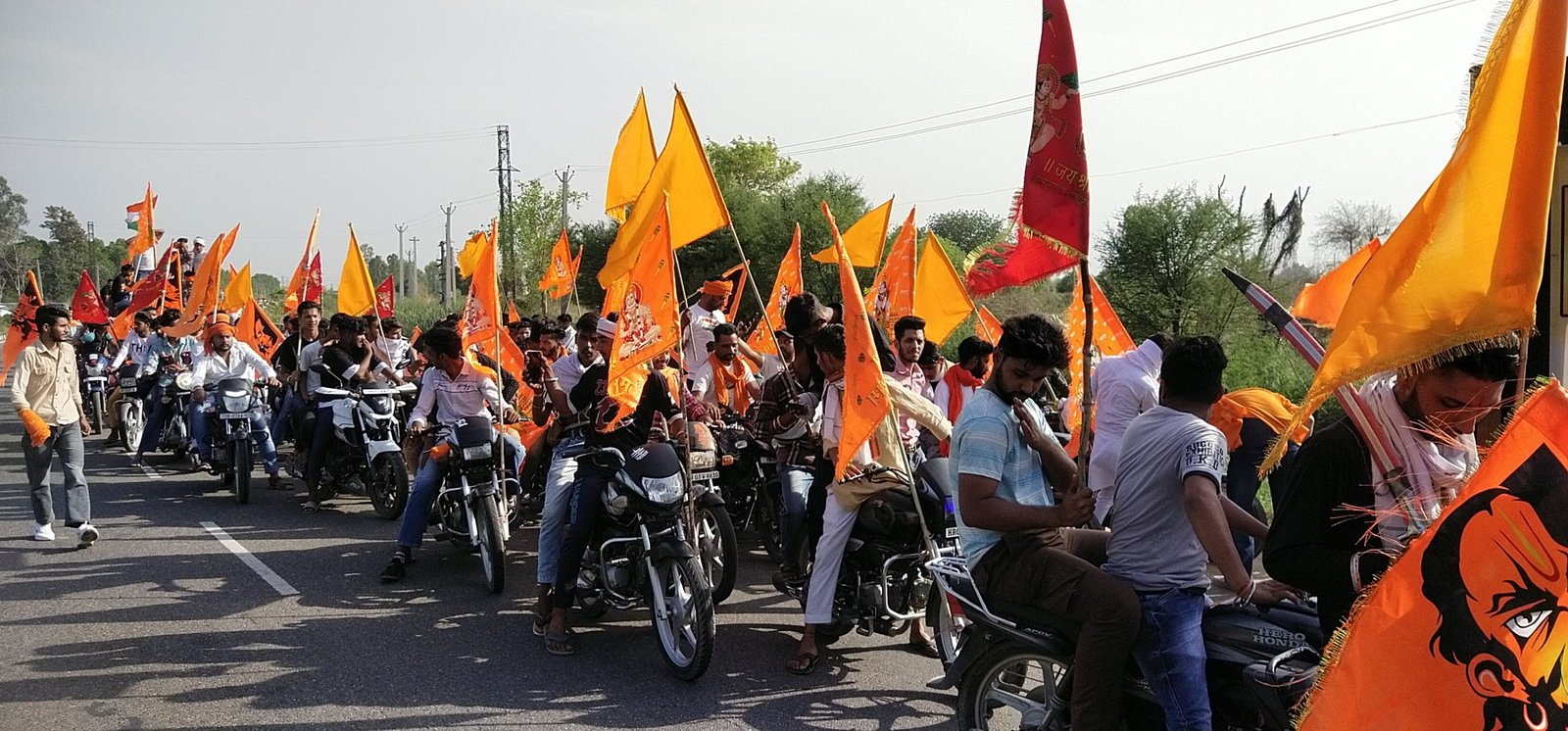 भगवामयी हुआ पंचकूला,जय श्री राम के जयघोष से किया शोभायात्रा का स्वागत।