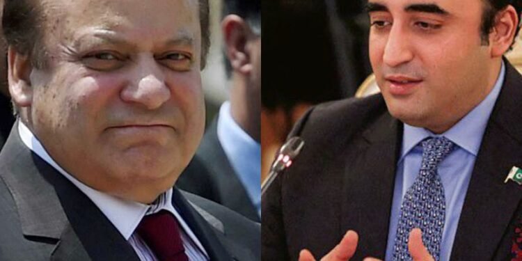 ਨਵਾਜ਼ ਸ਼ਰੀਫ਼ ਅਤੇ ਬਿਲਾਵਲ ਭੁੱਟੋ ਇਮਰਾਨ ਖ਼ਾਨ ਨੂੰ ਸੱਤਾ ਹਾਸਲ ਕਰਨ ਤੋਂ ਰੋਕਣ ਲਈ ਵਿਚਾਰ ਵਟਾਂਦਰੇ ਵਿੱਚ ਰੁੱਝੇ ਹੋਏ ਹਨ ਕਿਉਂਕਿ ਪਾਕਿਸਤਾਨ ਚੋਣਾਂ ਦੇ ਨਤੀਜੇ ਵਿੱਚ ਦੇਰੀ ਹੋ ਰਹੇ ਹਨ।